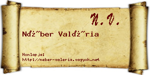 Néber Valéria névjegykártya